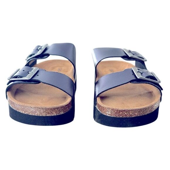 Saint + Sofia Sutton Slide double Strap Sandals Metallic Indigo Women’s Size 7 - Picture 3 of 10